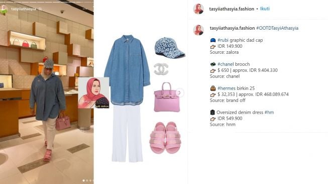 OOTD Tasyi Athasyia (instagram/tasyiiathasyia.fashion)