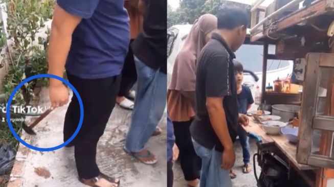 Abang Tukang Bakso Kebingungan Cari Centong Kuah, Ternyata Disembunyikan Pelanggan