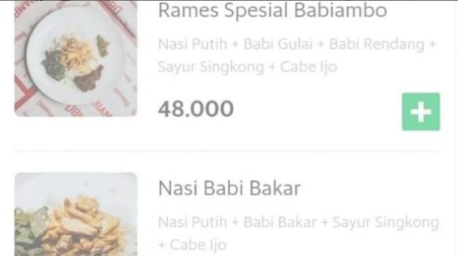 Publik, terutama warga Minangkabau, digegerkan oleh beredarnya foto menu nasi babi yang dijual di gerai rumah makan padang di Kelapa Gading, Jakarta Timur, DKI Jakarta. Menu andalannya adalah rendang babi. [Instagram]