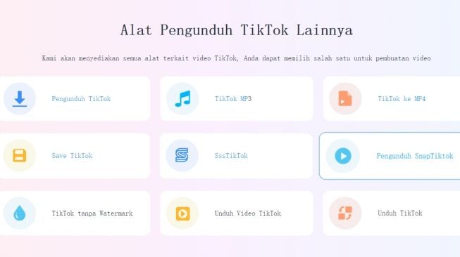 Alat pengunduh TikTok. (Istimewa)