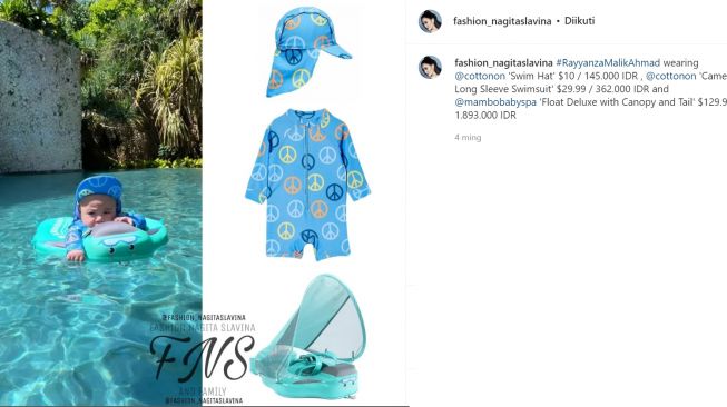 Outfit renang bayi selebritis (instagram/fashion_nagitaslavina)