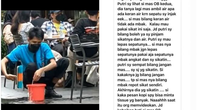 Viral Petugas Kebersihan Mall Bersihkan Sepatu Pengunjung Sambil Jongkok, Wanda Ponika Beri Klarifikasi