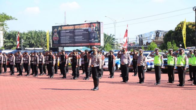  Apel gelar pasukan Operasi Patuh Toba 2022. [dok Polda Sumut]