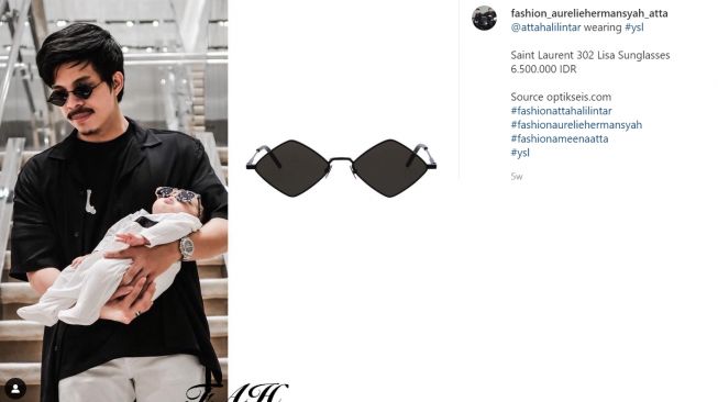 Koleksi kacamata Atta Halilintar, harga jutaan sampai model mirip pantai (Instagram/fashion_aureliehermansya_atta)
