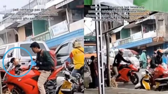 Disamperin Bocah Kagum dengan Motor Sportnya, Respon Pengendara Tuai Pujian