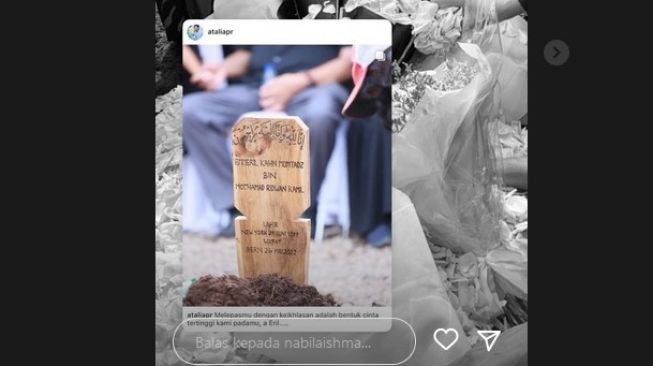 Unggahan Nabila Ishma tentang Emmeril Kahn Mumtadz alias Eril. [Instagram]