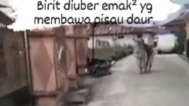 Viral Video Debt Collector Lari Terbirit-birit Dikejar Emak-emak yang Bawa Pisau Dapur