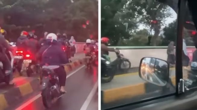 Santainya 2 Cewek Jalan Kaki Demi Beri Efek Jera ke Pemotor yang Nekat Naik ke Trotoar, Aksinya Panen Pujian