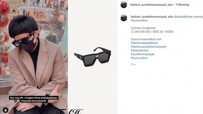 Koleksi kacamata Atta Halilintar, harga jutaan sampai model mirip pantai (Instagram/fashion_aureliehermansya_atta)