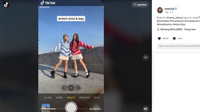 Ide Pose Bersama Bestie (tiktok/mmivia)