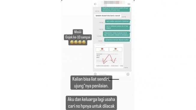 Online shop teror dan salah gunakan data pembeli diduga akibat tak terima diberi bintang satu. (Twitter/@dwiifatma)