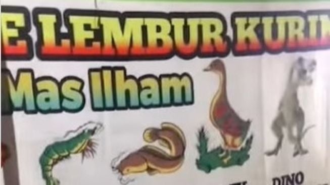 Jual Pecel Lele di Pinggir Jalan, Warganet Heran Ada T-Rex Nyelip di Spanduk Kedai Ini