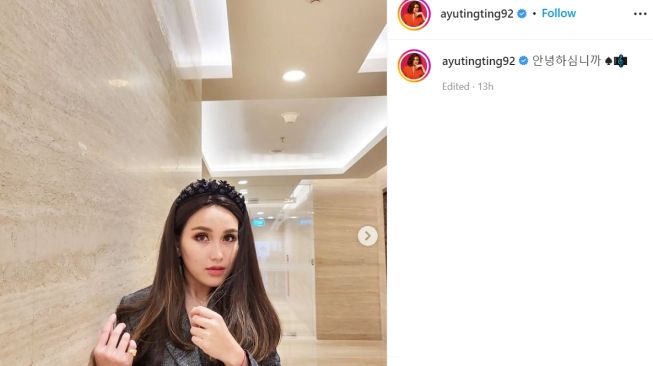 Penampilan Ayu Ting Ting yang terbaru yang dibilang mirip dengan artis Korea (Instagram/ayutingting92)