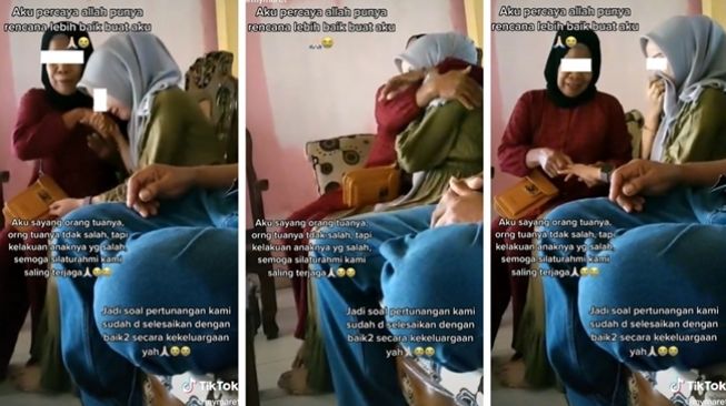 Wanita menangis saat kembalikan cincin pertunangan usai mantannya memilih janda satu anak. (TikTok/@mymaret)