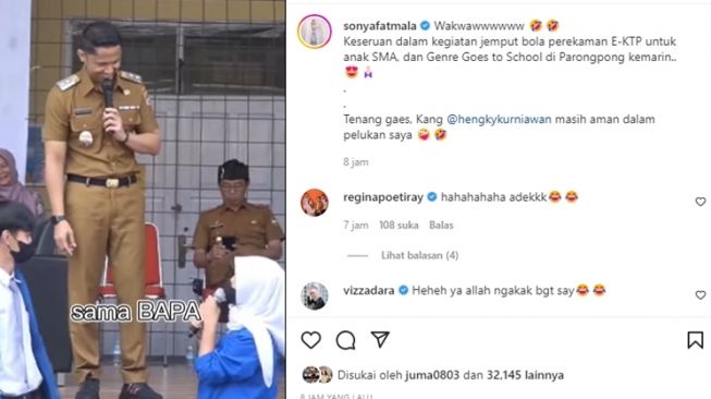 Momen Hengky Kurniawan digoda anak SMA. [Instagram]