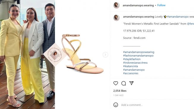 Foto: Amanda Manopo Kenakan Sandal High Heels, Model Unik Heelsnya Dikira sedang Jinjit (instagram/amandamanopo.wearing)