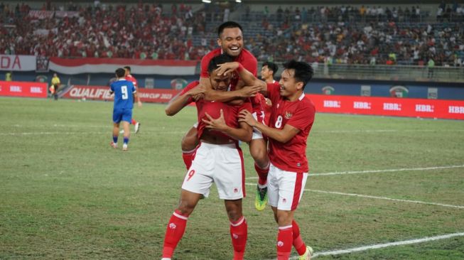 Timnas Indonesia saat menghadapi Nepal pada matchday ketiga atau terakhir Grup A Kualifikasi Piala Asia 2023 di Jaber Al-Ahmad International Stadium, Kuwait , Rabu (15/6/2022) dini hari WIB. [PSSI]