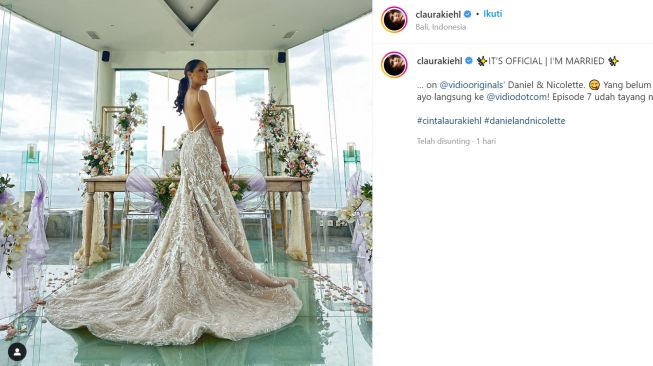Cinta Laura kenakan gaun pengantin(instagram/claurakiehl)