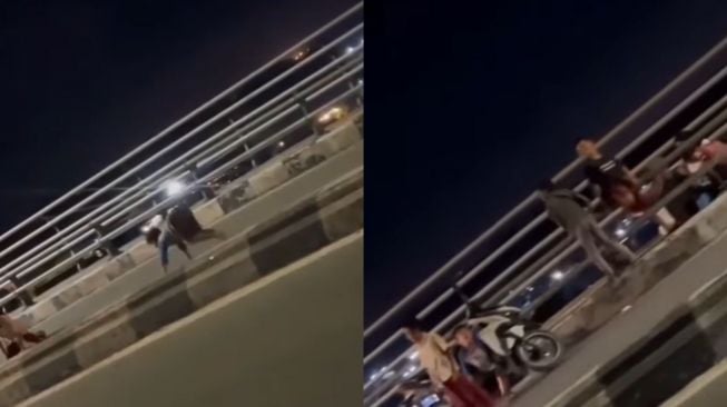 Meresahkan, Aksi Para Bocah Nongkrong di Jembatan hingga Joget di Tengah Jalan, Diduga karena Ikuti Tren TikTok