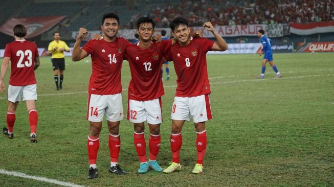 Timnas Indonesia saat menghadapi Nepal pada matchday ketiga atau terakhir Grup A Kualifikasi Piala Asia 2023 di Jaber Al-Ahmad International Stadium, Kuwait , Rabu (15/6/2022) dini hari WIB. [PSSI]