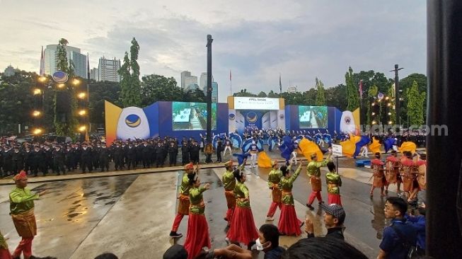 Partai NasDem melakukan Rapat Kerja Nasional (Rakernas) mulai hari ini Rabu 15 Juni hingga 17 Juni 2022 mendatang. (Suara.com/Bagaskara)