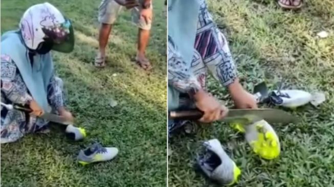 Murkanya Seorang Istri, Sepatu Bola Milik Suami Sampai 'Dimutilasi', Warganet Singgung Soal Harga Diri