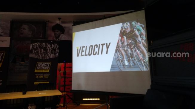 Konferensi pers Velocity Criterium di Senayan Park, Jakarta, Kamis (16/6/2022). [Suara.com/Arief Apriadi]