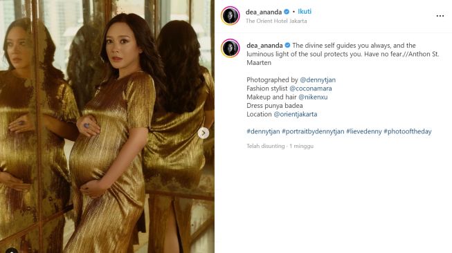 Dea Ananda dan Ariel Nidji saat maternity shoot (instagram/dea_ananda)