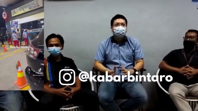 Tangkapan layar klarifikasi pria yang mengamuk di SPBU Bintaro Sektor 9 Tangsel dan pihak SPBU terkait keributan yang sempat viral di media sosial. [Instagram @kabar.bintaro]