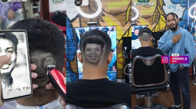 Viral! Video Potong Rambut Bergambar Wajah Eril, Warganet Geram: Bingung Ketawa Apa Sedih?