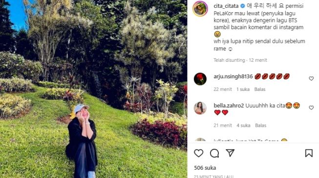 Cita Citata malah sebuh dirinya "pelakor". [Instagram]