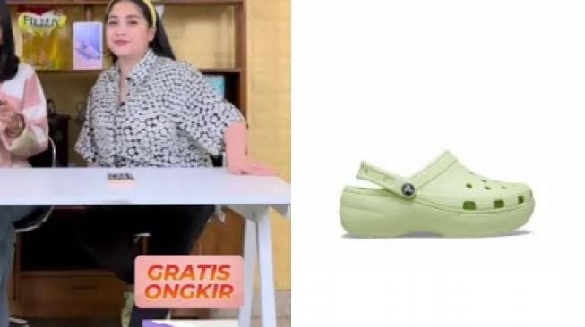 Nagita Slavina Pakai Sandal Crocs Saat Live Jualan, Harganya Tembus Jutaan