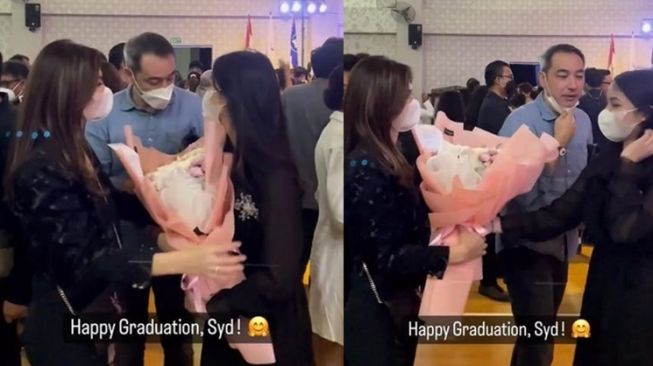 Momen mantan pasangan artis hadiri wisuda anak (Instagram/@cuttaryofficial)