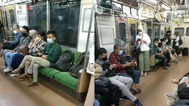 Kursi KRL Dibuat Duduk Tas saat Ada Penumpang Lain Berdiri, Si Perekam Berakhir Dihujat Karena Hal ini