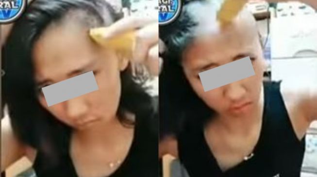 Video Viral Cewek Nangis Sambil Rekam Aksi Botakin Rambut karena Pacarnya Pergi