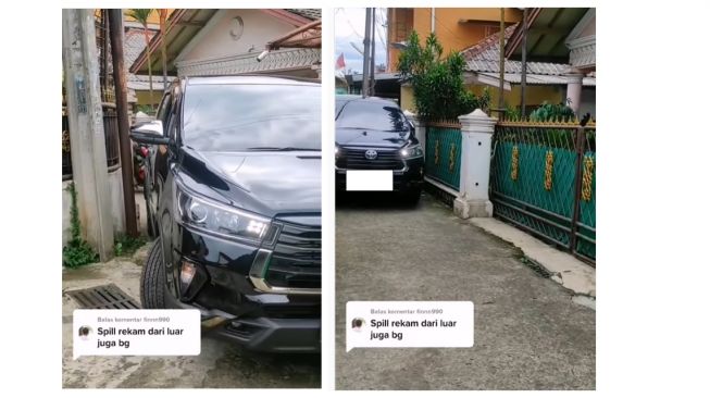 Sopir Toyota Innova sedang 'latihan' menyetir di gang sempit (Instagram)