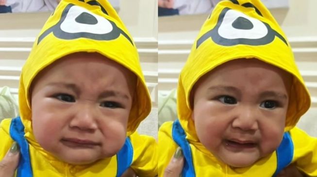 Intip Penampilan Rayyanza Cipung Pakai Kostum Minion, Bikin Gemas!