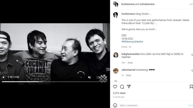 Unggahan Indra Lesmana [Instagram/@indralesmana]