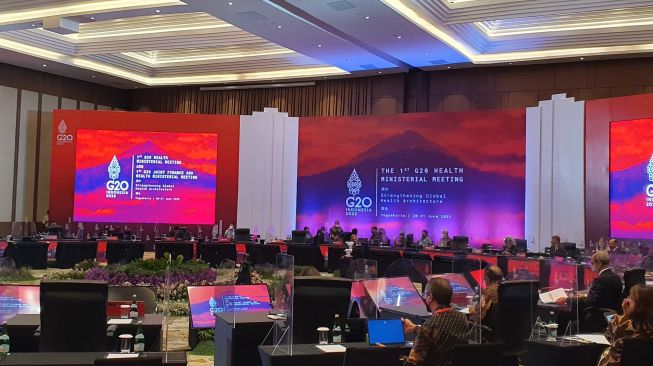 Pembukaan The 1st Health Ministers Meeting (Pertemuan Pertama Menteri Kesehatan G20) di Daerah Istimewa Yogyakarta (DIY), Senin (20/6/2022). [Hiskia Andika Weadcaksana / SuaraJogja.id]