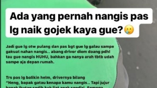 Perempuan Menangis Saat Naik Ojek Online, Reaksi Driver Malah Bikin Makin Kejer: Makasih Pak