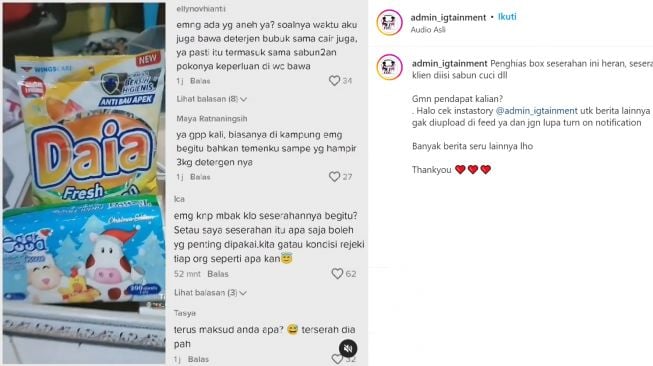 Viral isi seserahan ini tidak biasa (instagram/admin_igtainment)