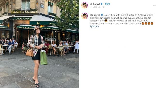 OOTD Titi Kamal kala liburan ke Paris (instagram/titikamal)