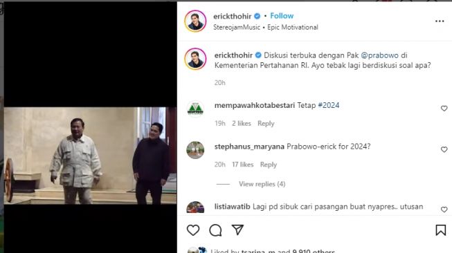 Bertemu Prabowo Untuk Bahas Pilpres? Erick Thohir: Mana Ada