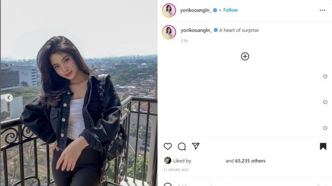 Foto: Yoriko Angeline Kenakan Outfit Nuansa Hitam, Cantiknya Tak Santai (instagram/yorikooangln_)