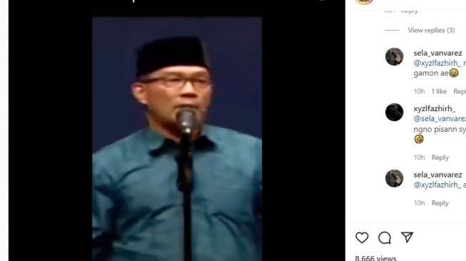 Vidoe lawas Ridwan Kamil saat bacakan pantun untuk kaum gagal move on (Instagram/ @moodhalu.id).