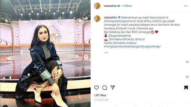 Foto: Iis Dahlia Pamer Potret saat Menjadi Juri di Rising Star Dangdut, Warganet: Cantiknya Bikin Candu (instagram/isdadahlia)
