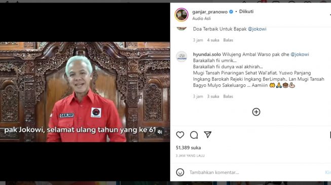 Pakai Seragam Lengkap PDIP, Ganjar Pranowo Beri Ucapan Selamat Ulang Tahun ke Jokowi