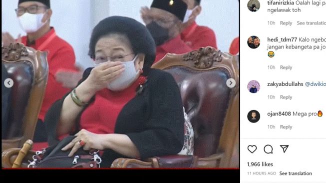 Momen Megawati tersipu malu saat mendapat pujian dari Jokowi (Instagram/ @undercOver.id).