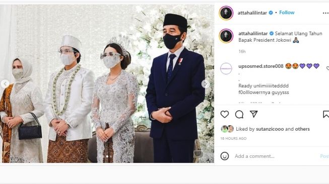 Tangkapan layar Atta Halilintar ucapkan selamat ulang tahun ke Presiden Joko Widodo. (Instagram/@attahalilintar)