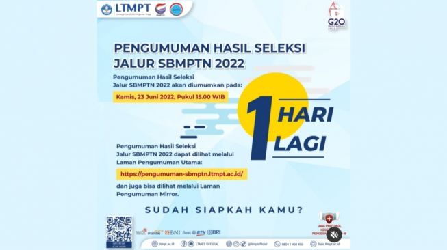 Pengumuman Hasil UTBK 2022 Jam Berapa (Instagram/@ltmptofficial)